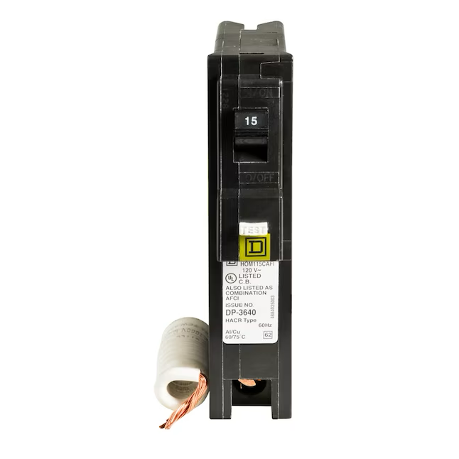 Square D Homeline 15-amp 1-Pole Combination Arc Fault Circuit Breaker