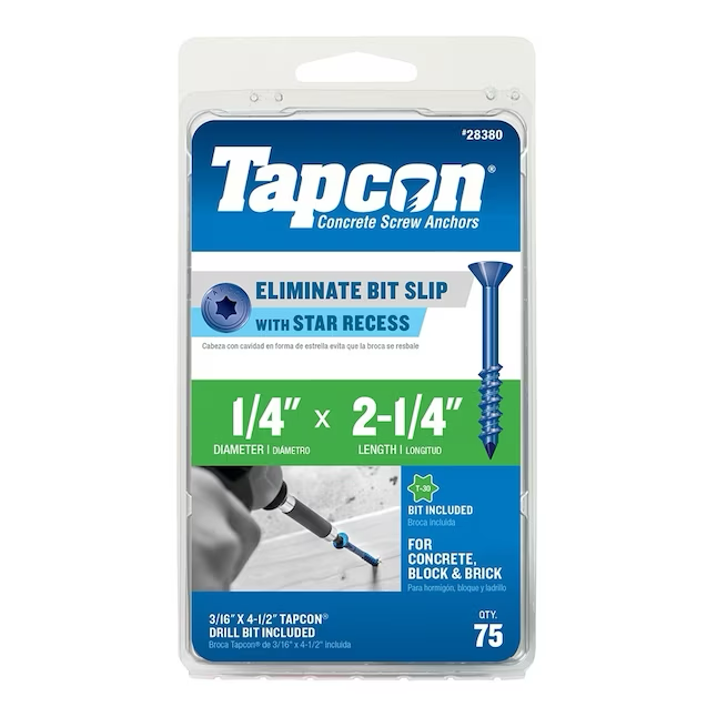 Tapcon 1/4-in x 2-1/4-in Concrete Anchors (75-Pack)