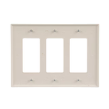 Eaton 3-Gang Midsize Light Almond Polycarbonate Indoor Decorator Wall Plate