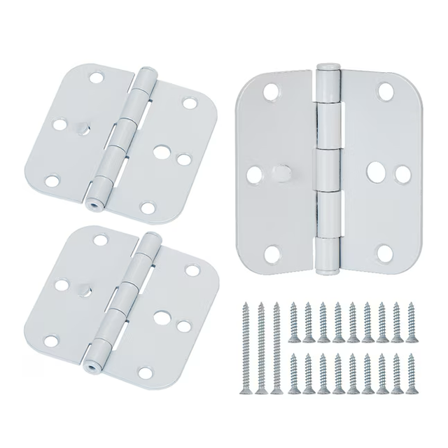 RELIABILT 3-1/2-in H x 5/8-in Radius White Security Interior Door Hinge (3-Pack)