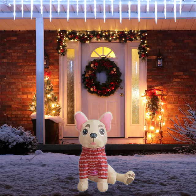 Holiday Living 3.5-ft LED French Bulldog Christmas Inflatable