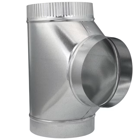 IMPERIAL 8-in 30 Gauge Galvanized Steel Round Full Flow Duct Tee