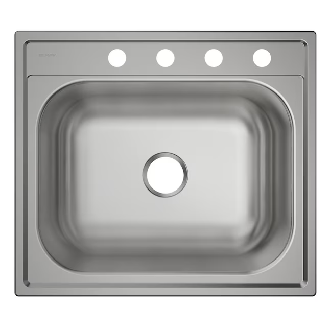 Elkay Dayton Drop-In 25-in x 22-in Stainless Steel Single Bowl 4-Hole Kitchen Sink