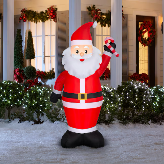 Holiday Living 7-ft LED Santa with Candy Cane Christmas Inflatable