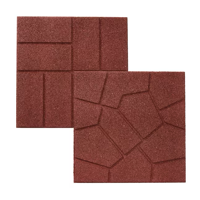 Rubberific 16-in L x 16-in W x 0.75-in H Square Red Rubber Paver