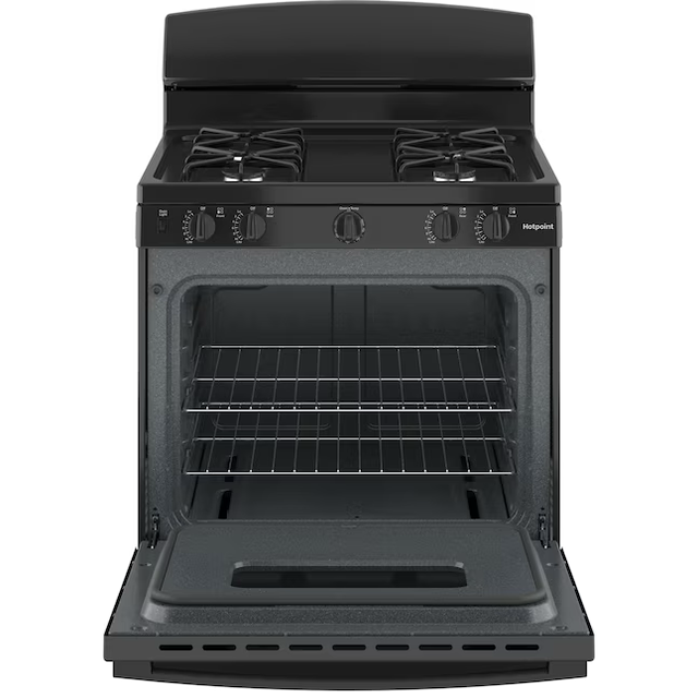 Hotpoint 30-Zoll 4 Brenner 4,8 cu ft freistehender Erdgasherd (schwarz) 