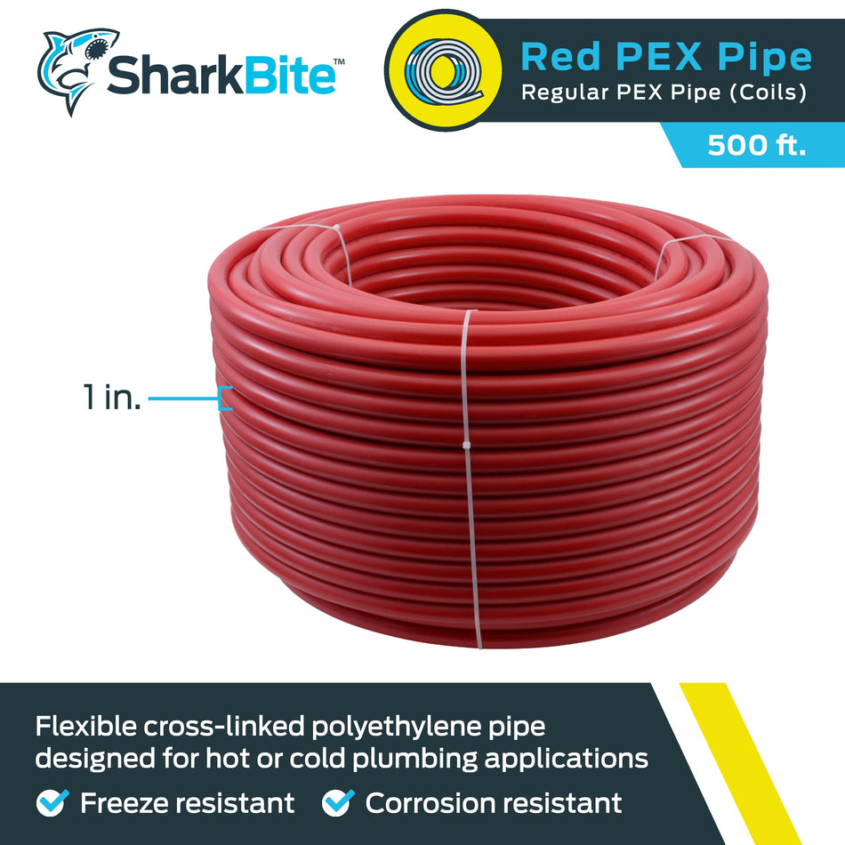 SharkBite 1 in. Red Pex-B Tubing - 500 ft. Coil