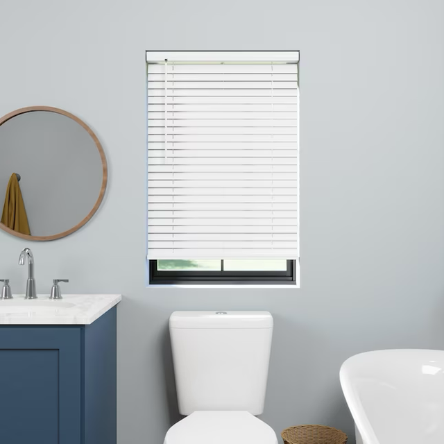 Project Source Premium 2-in Slat Width 34-in x 64-in Cordless White Vinyl Room Darkening Blinds