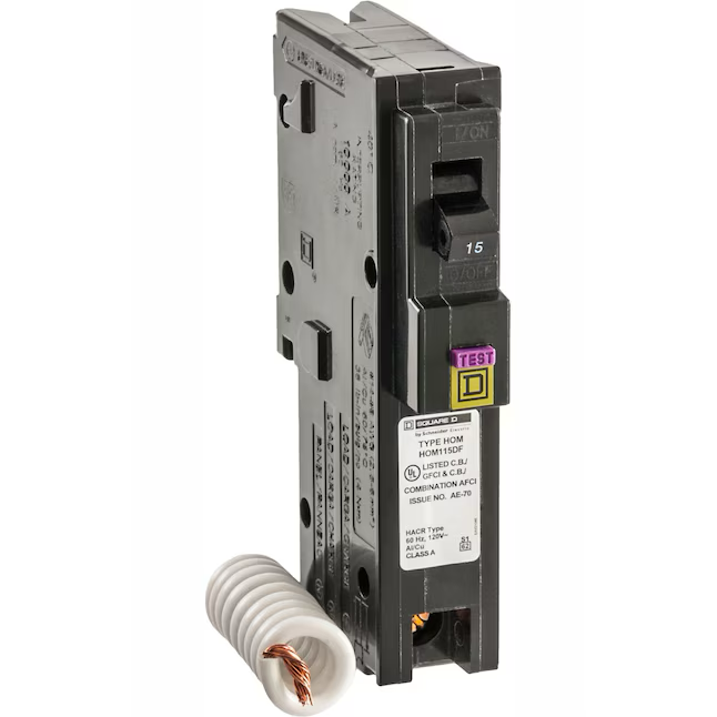 Square D Homeline 15-amp 1-Pole Dual Function Afci/Gfci Circuit Breaker