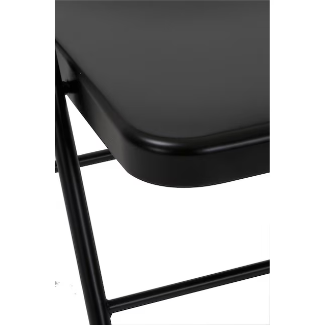 Cosco Black Standard Folding Chair with Solid Seat (Indoor or Outdoor)