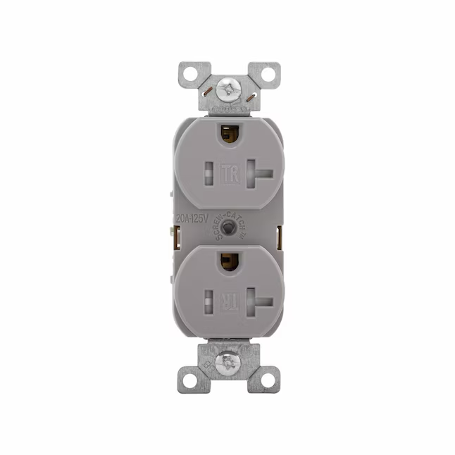 Eaton Arrow Hart 20-Amp 125-volt Tamper Resistant Residential/Commercial Duplex Outlet, Gray