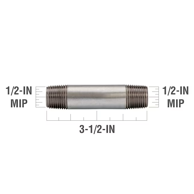 Boquilla galvanizada RELIABILT de 1/2 pulg. x 3-1/2 pulg.