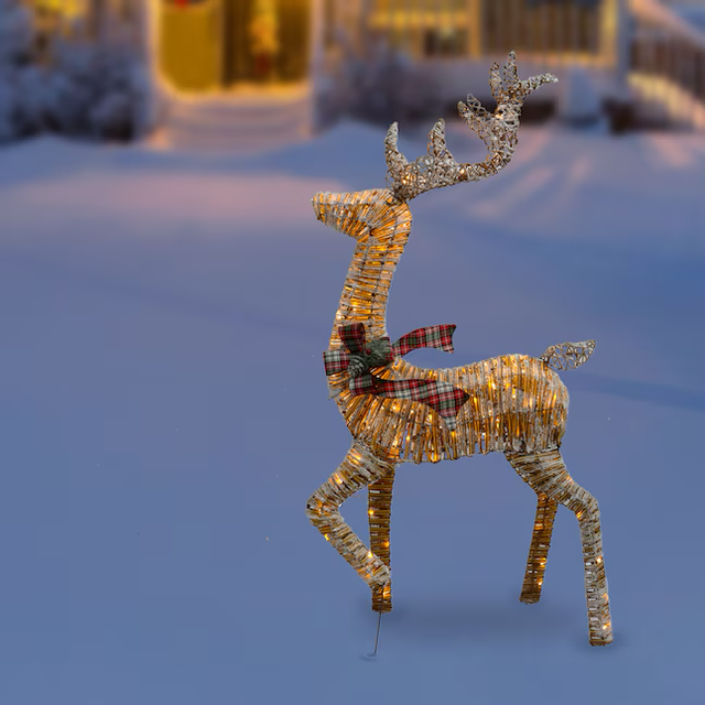 Holiday Living 5-ft LED Rattan Buck Decoration