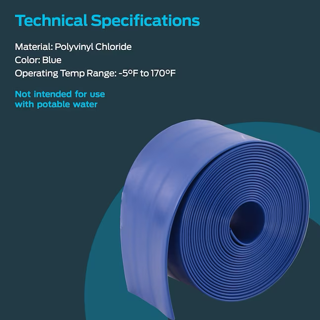 EZ-FLO 2-in ID x 30-ft PVC Blue Flat Discharge Hose