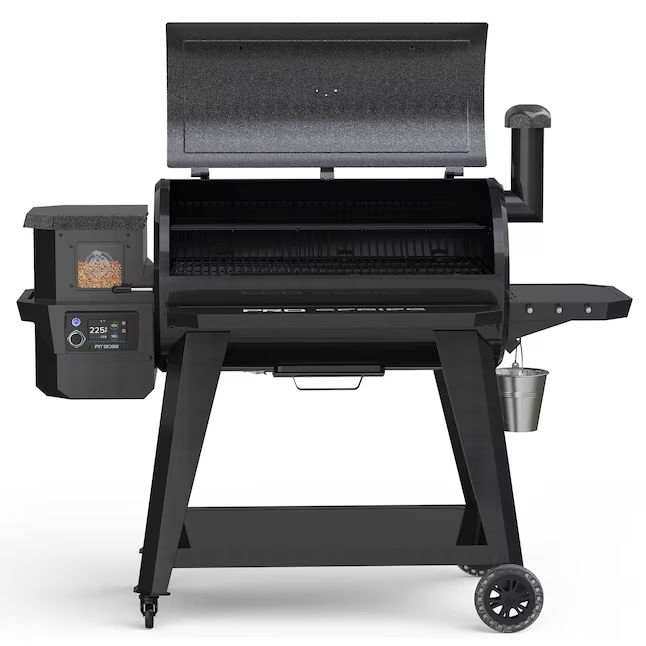 Pit Boss Pro Series V3 1150-Sq en parrilla de pellets gris con compatibilidad inteligente