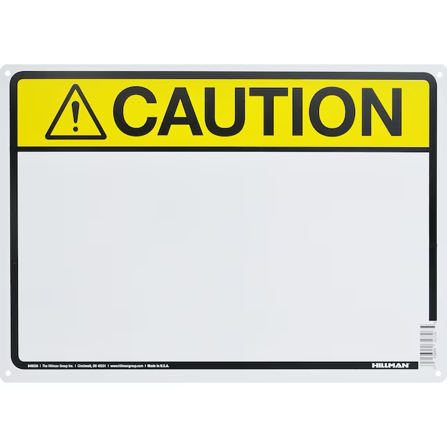 Hillman 10-in x 14-in Plastic Caution Sign