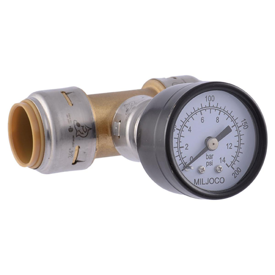 SharkBite Max 3/4 in. Brass Push Pressure Gauge Assembly