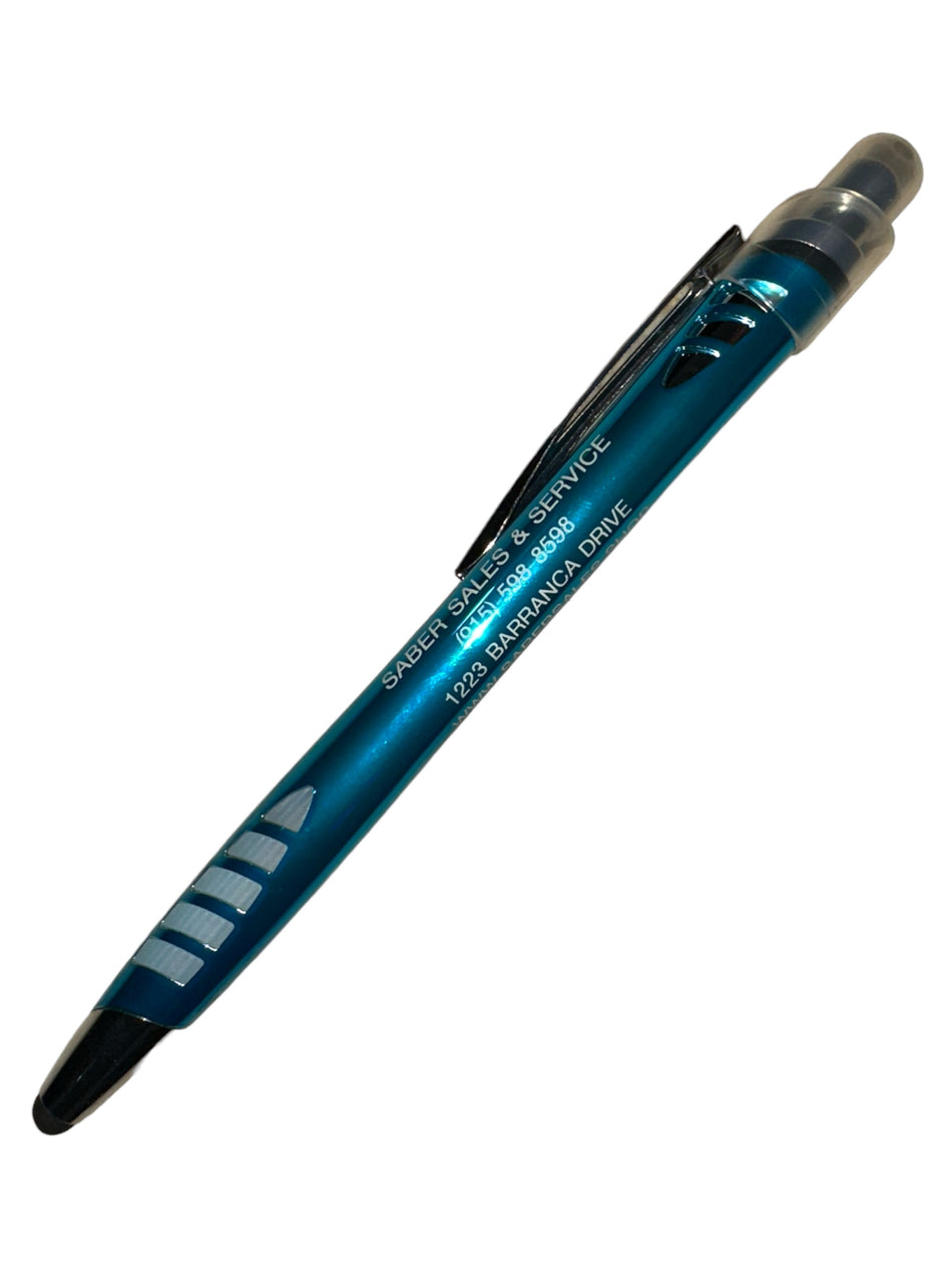 Saber Sales Blue Light Up Black Ink Pen