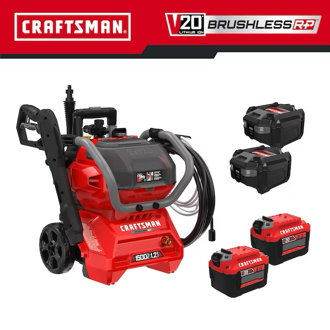 CRAFTSMAN V20 1500 PSI 1.2-Gallons Cold Water Battery Pressure Washer (Battery and Charger Included)