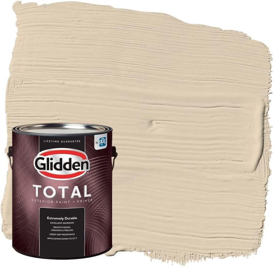 Pintura e imprimador para exteriores Glidden Total semibrillante, arena intensa