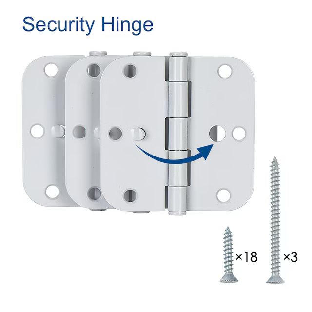 RELIABILT 3-1/2-in H x 5/8-in Radius White Security Interior Door Hinge (3-Pack)