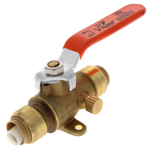 SharkBite 3/4 in. Brass Push-to-Connect Drop Ear Ball Valve with Drain