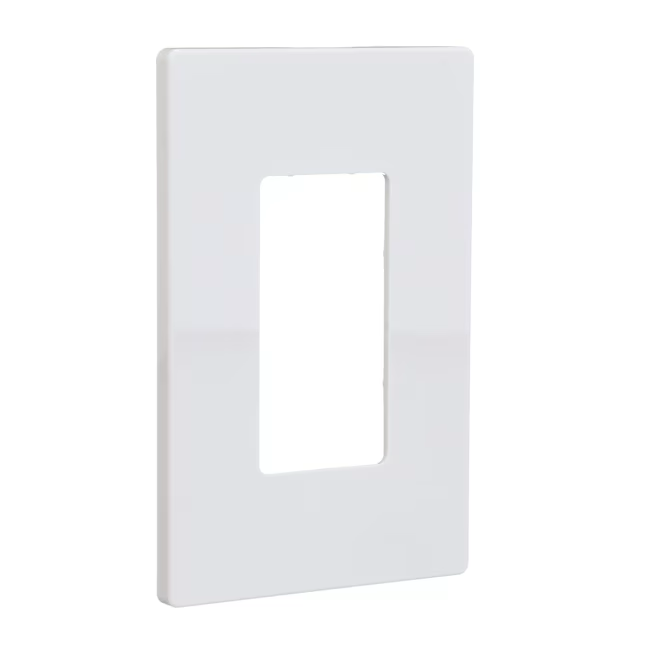 Eaton 1-Gang Midsize White Polycarbonate Indoor Decorator Wall Plate