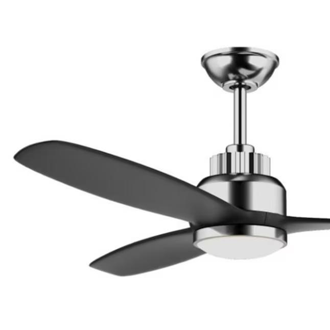 Harbor Breeze The Stokes 52-in Brushed Nickel Color-changing Integrated LED Indoor Ceiling Fan with Light and Remote (3-Blade)