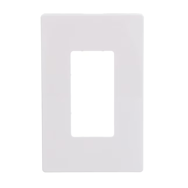 Eaton 1-Gang Midsize White Polycarbonate Indoor Decorator Wall Plate