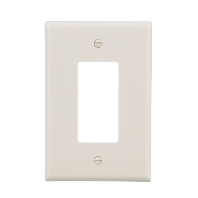 Eaton 1-Gang Jumbo Size Light Almond Plastic Indoor Decorator Wall Plate