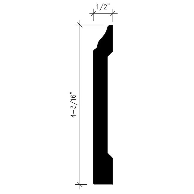 Inteplast Group Building Products 1/2-in x 4-3/16-in x 8-ft Traditional Finished Polystyrene Baseboard Moulding