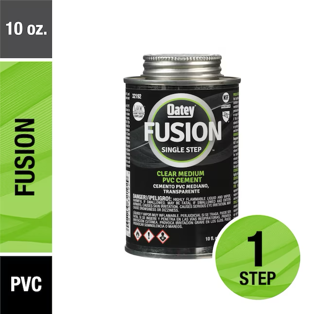 Oatey Fusion One-Step 10-fl oz Clear PVC Cement and Primer