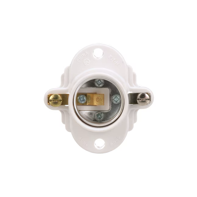 Eaton 660-Watt Plastic Keyless Cleat Socket, White