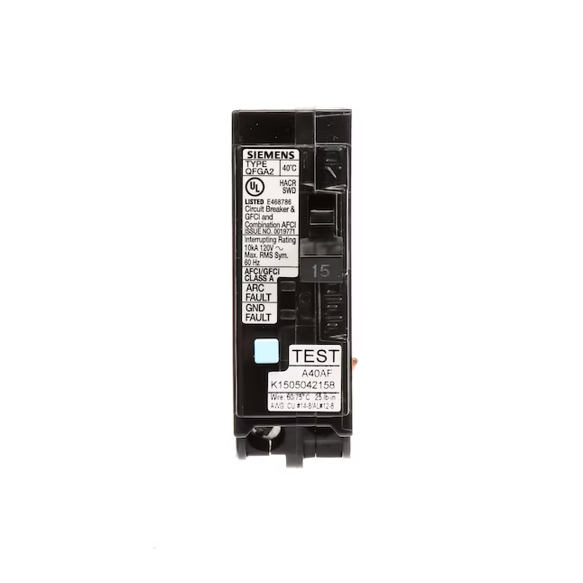 Siemens QFG 15-amp 1-Pole Dual Function Afci/Gfci Circuit Breaker