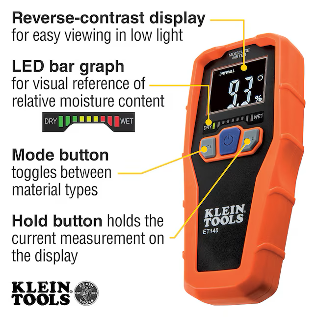 Klein Tools Moisture meter LED Display Moisture Meter