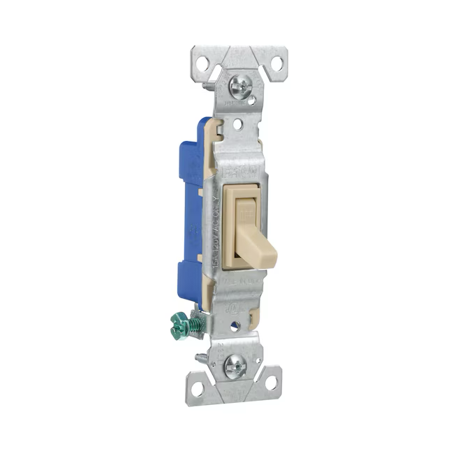 Eaton 15-Amp Single-Pole Toggle Light Switch, Ivory (10-Pack)