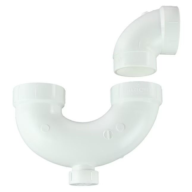 Charlotte Pipe 1-1/2-in x 1-1/2-in PVC DWV Hub P-Trap for Sanitary Drain