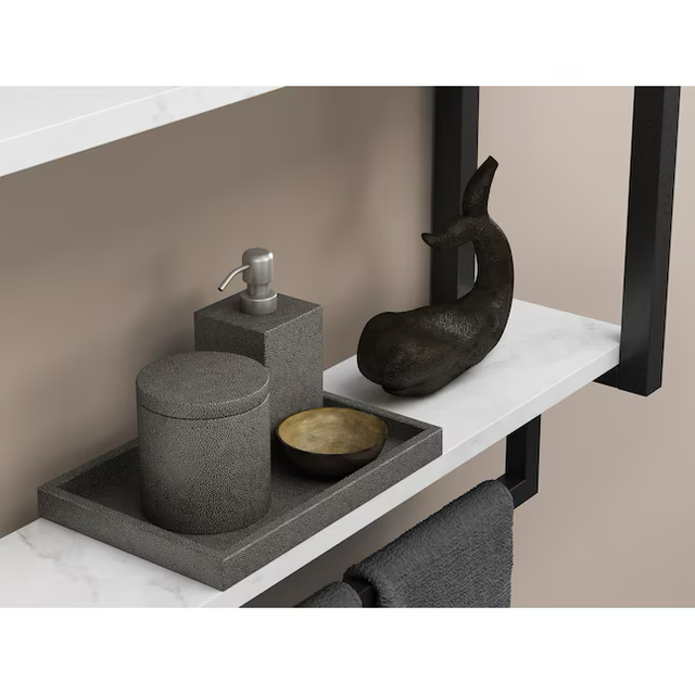 Style Selections Matte Black 3-Tier Wall Mount Bathroom Shelf (21-in x 25-in x 8-in)