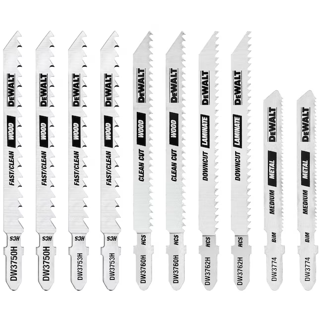 DEWALT 1-3/4-Zoll-Set T-Schaft Bimetall-Sägeblatt-Set (10er-Pack)