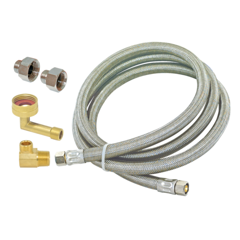 Eastman 5 ft. Braided Dishwasher Supply Line with Adapters