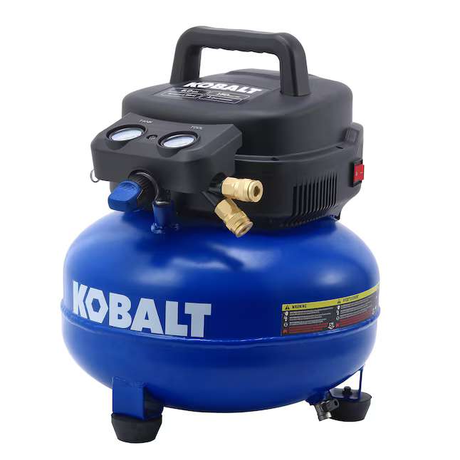 Compresor de aire portátil eléctrico tipo panqueque Kobalt de 6 galones y 150 PSI