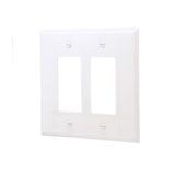 Eaton 2-Gang Jumbo Size White Plastic Indoor Decorator Wall Plate