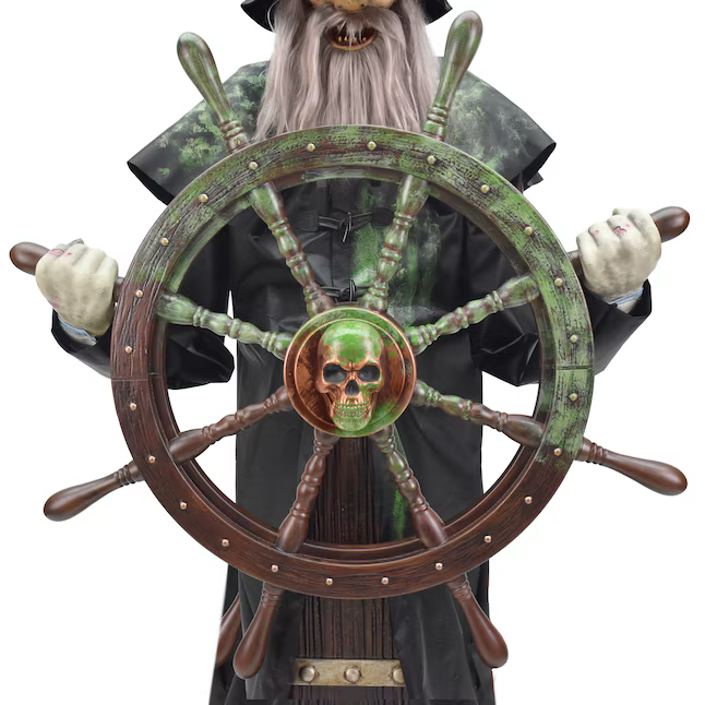 Haunted Living 6-ft Haunted Harbor Talking LED Steering Captain Animatronic