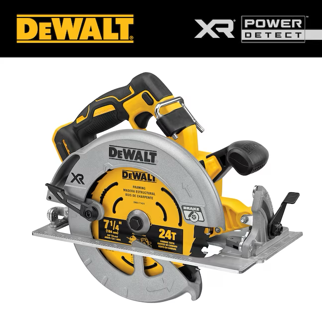 Sierra circular inalámbrica DEWALT XR Power Detect de 20 voltios máx. 7-1/4 pulgadas (herramienta básica)