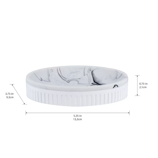 allen + roth White Marble Resin Soap Dish