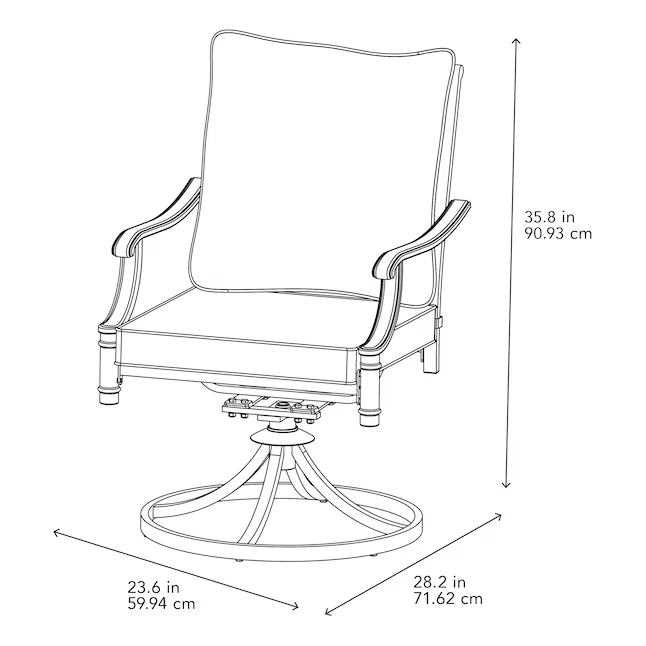 Allen + Roth Thomas Lake Juego de 2 sillas de comedor giratorias con estructura de acero gris y asiento acolchado gris