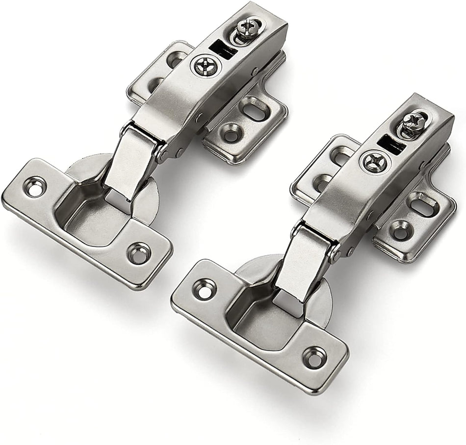 SABER SELECT 3/4 Zoll europäische Küchenschrankscharniere, Soft-Close-Scharniere mit voller Auflage (gebürstetes Nickel, 2er-Pack)