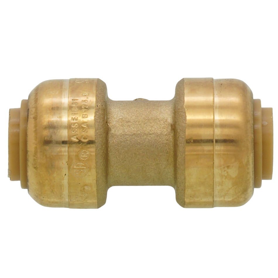 SharkBite 1/4 in. (3/8 in. OD) x 1/4 in. (3/8 in. OD) Brass Push Coupling