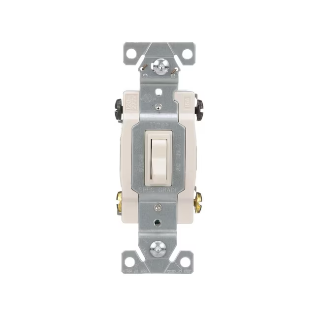 Eaton 15-Amp 4-Way Toggle Light Switch, Light Almond