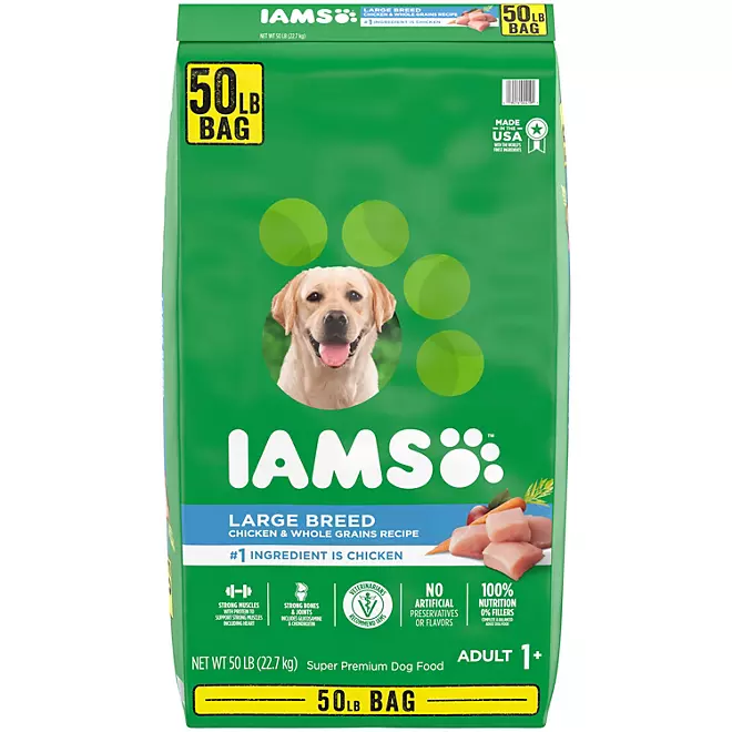 Iams Adult ProActive Health Large Breed Dry Dog Food, Chicken, 50 lbs.